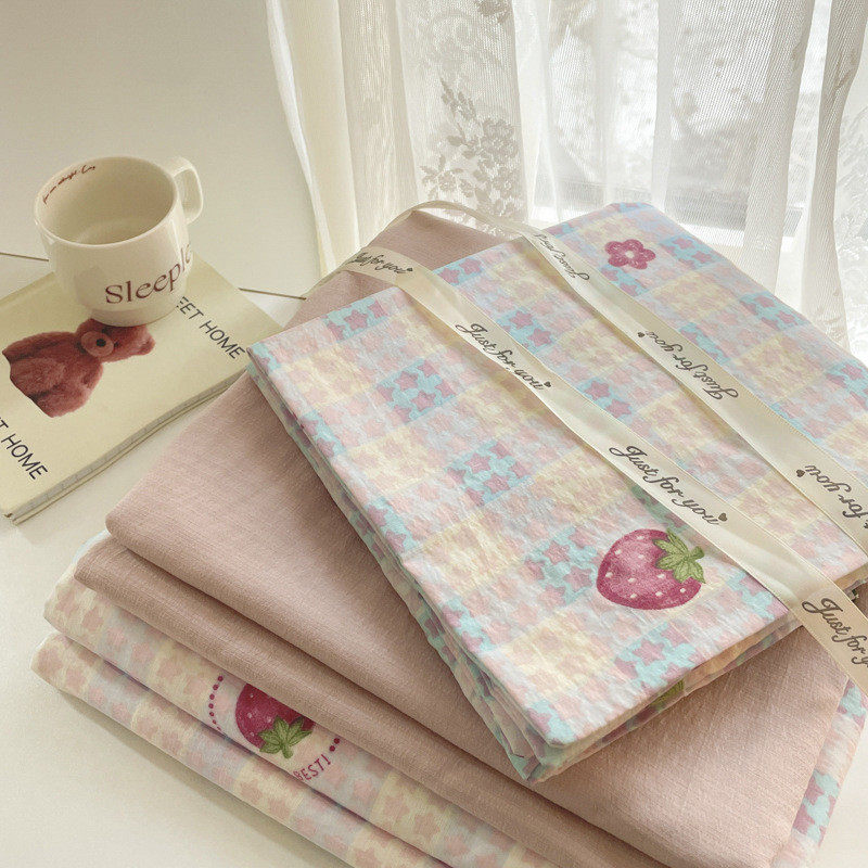 2025新款云感提花床单四件套双层纱四件套1.5米针织被套150*200,床上用品,床品套件/四件套/多件套,淘宝优惠券,粉丝福利购,淘宝优惠卷