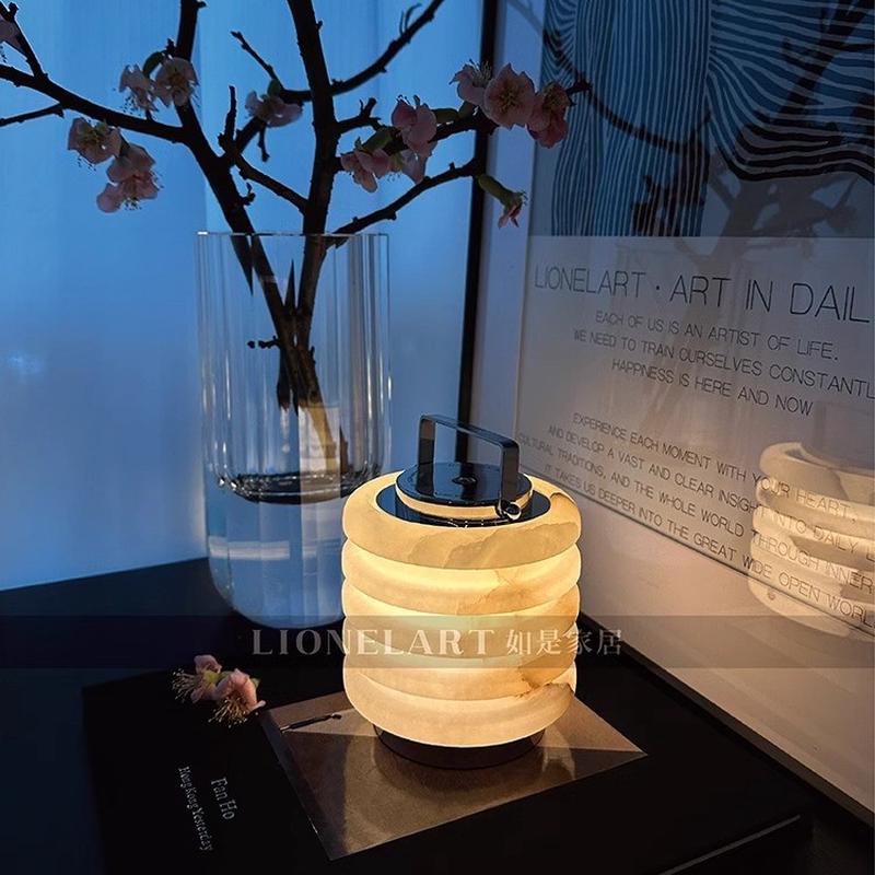 如是臺燈馨光云石手提小夜燈氛圍燈USB充電無線觸控明暗可調(diào)禮物