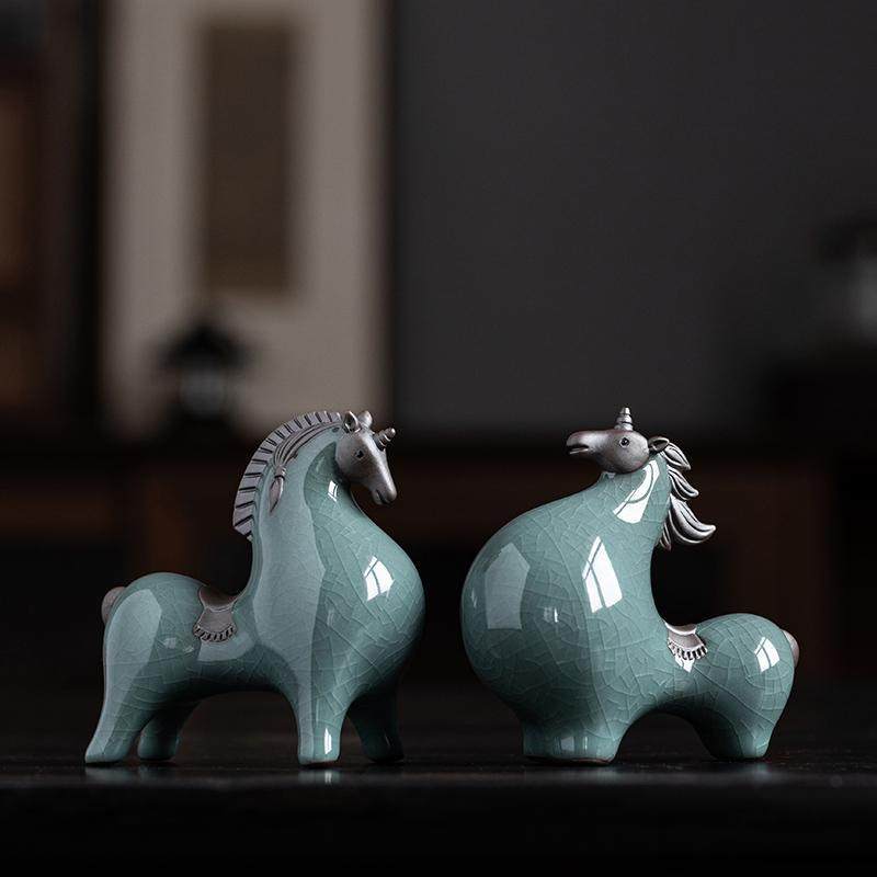 陶瓷唐马摆件新中式家居客厅玄关桌面装饰品办公桌面生肖马摆设,家居饰品,桌面摆件,淘宝优惠券,粉丝福利购,淘宝优惠卷