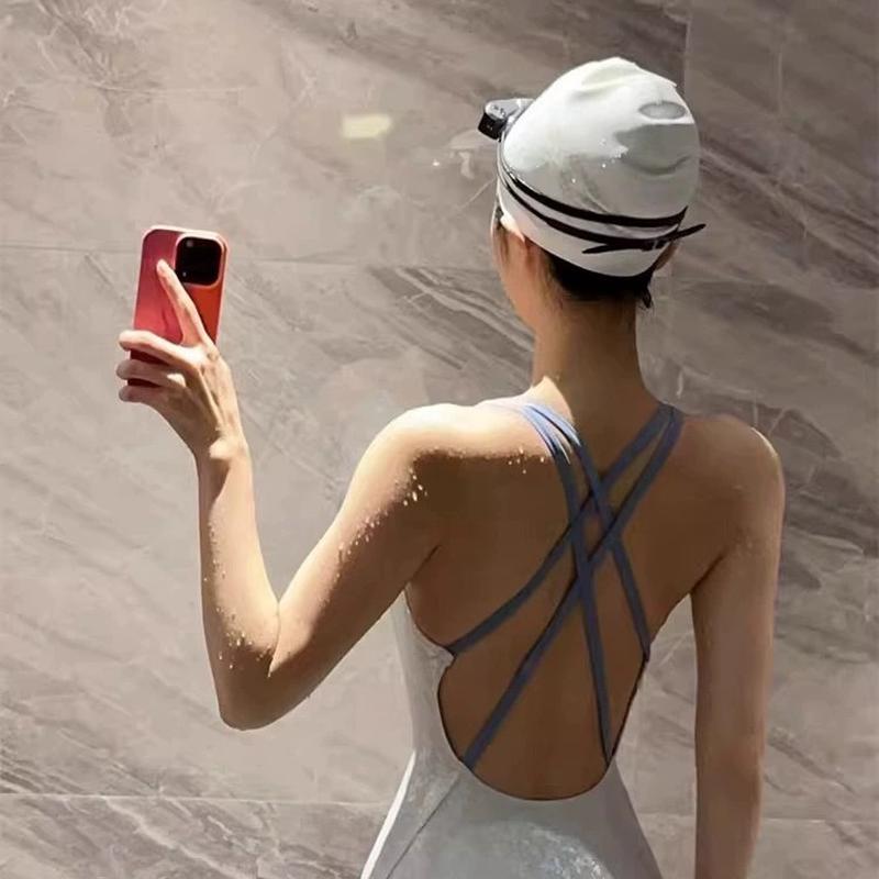 泳衣女款2025年新款爆款高级三角连体游泳馆专用竞速专业游泳套装