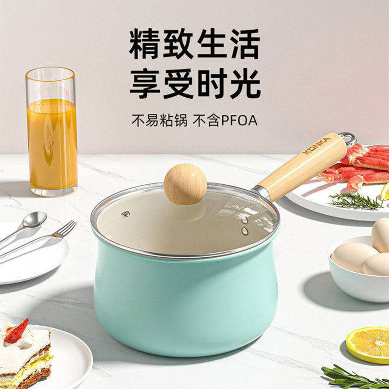 学思厨具旗舰店小奶锅双面陶瓷不粘辅食锅婴儿宝宝专用蒸煮一厂家