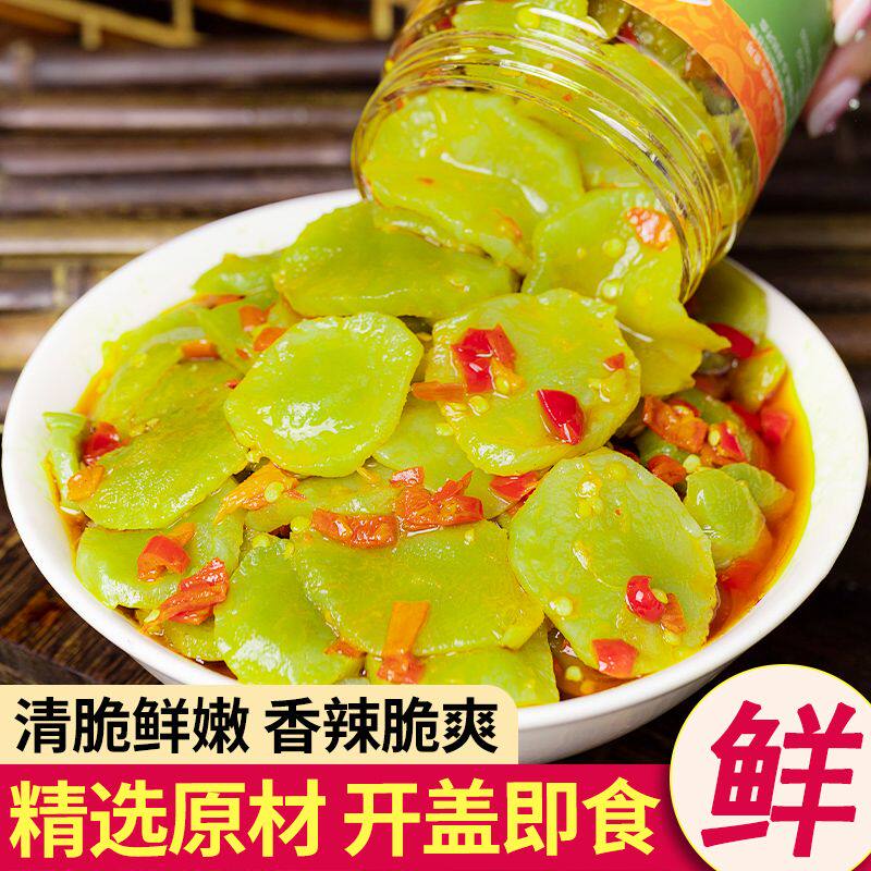 香辣莴笋片莴笋干爽口下饭菜罐装即食酱菜剁椒脆青笋  莴苣小咸菜