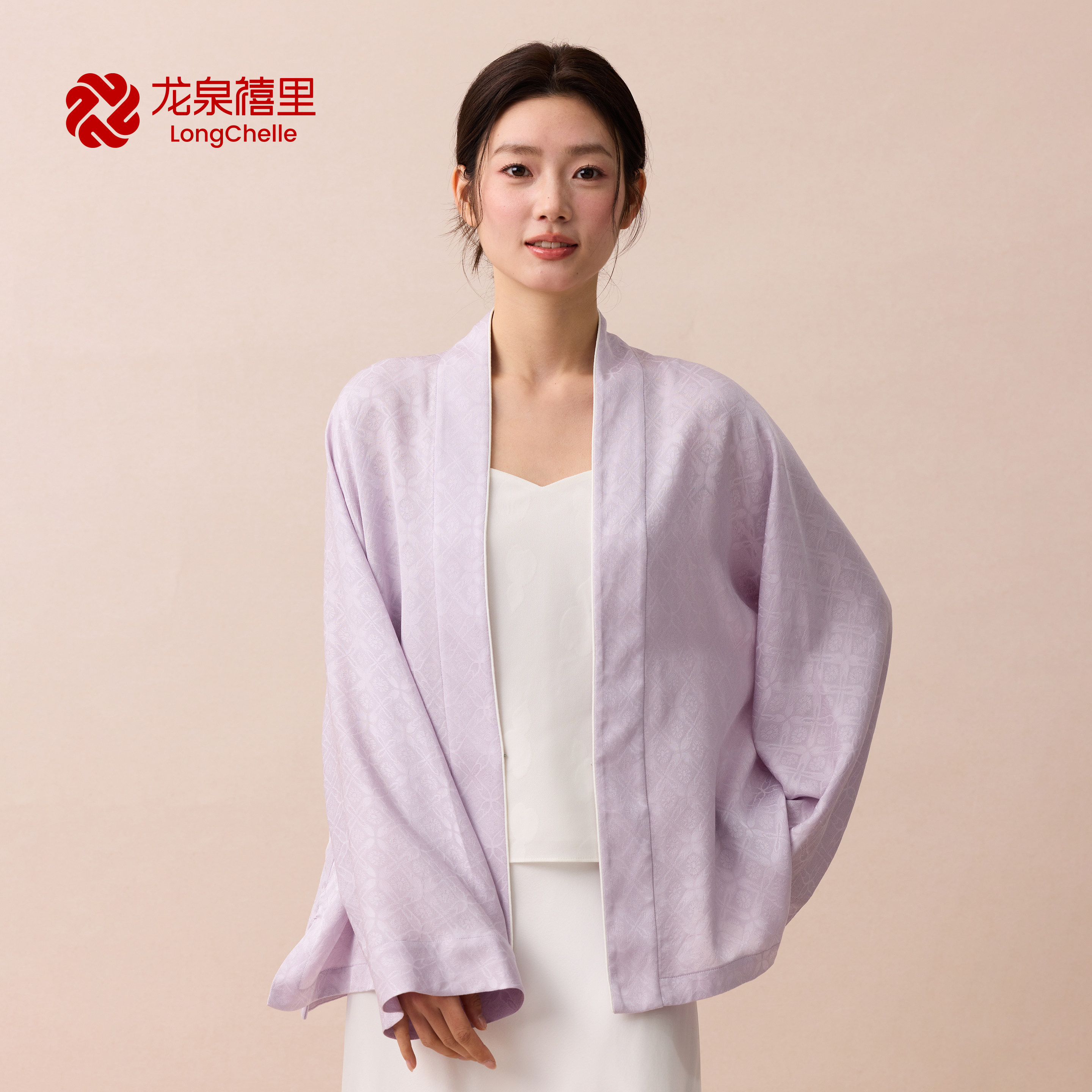 龙泉禧里新中式国风真丝花罗上衣100%桑蚕丝短款开衫外披女夏薄款