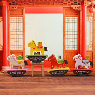 国潮马年伴手礼马上加薪桌面摆件马年吉祥物工艺品logo年会送礼品