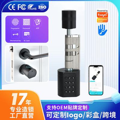 跨境涂鸦TTLOCK蓝牙指纹密码锁室内办公公寓免布线可调节智能门锁