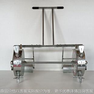 两行人力手推点播机施肥播种花生玉米大豆棉花两行滚轮播种机