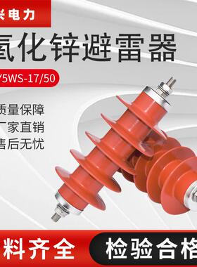 户外高压10kv氧化锌避雷器HY5WS-17/50硅橡胶无间隙一体式配电型