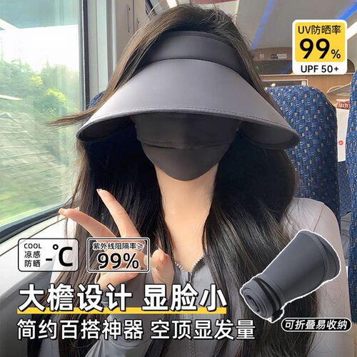 大帽檐空顶防晒帽防紫外线
