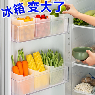 侧门冰箱收纳盒通用食物蔬菜水果分类保鲜盒杂物收纳盒姜蒜储物盒