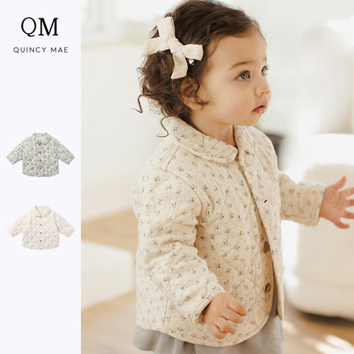 QuincyMae女童秋季印花棉服外套