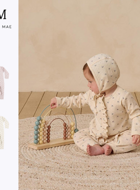 Quincy Mae童装秋冬新品设计感双头拉链长袖连体衣休闲爬爬服