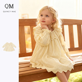 Quincy 女童连衣裙休闲甜美儿童连衣裙 花边领长袖 Mae童装 秋冬新品