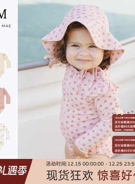 Quincy Mae童装泳衣女童连体泳衣宝宝游泳衣速干可爱印花泳装