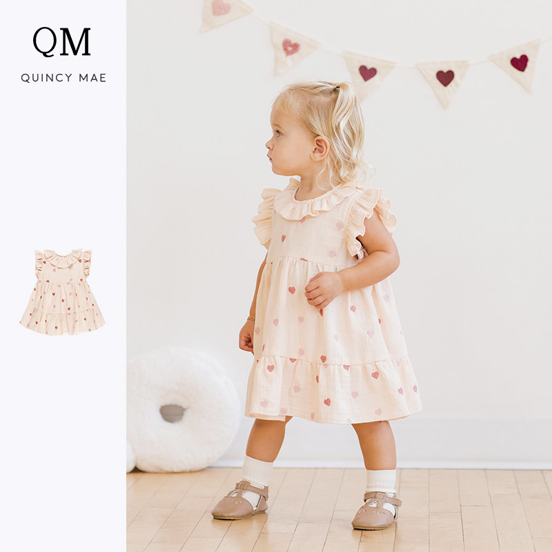 Quincy Mae女童夏短袖甜美公主裙连衣裙含打底裤,童装/婴儿装/亲子装,连衣裙,淘宝优惠券,粉丝福利购,淘宝优惠卷