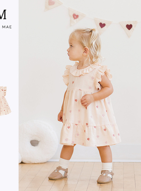 Quincy Mae女童夏短袖甜美公主裙连衣裙含打底裤