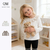 Quincy 打底 复古长袖 Mae秋冬百搭儿童花边圆领打底衫 加绒保暖法式