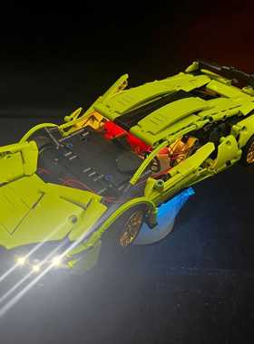 国产积木LED小牛粉牛兰博跑车积木灯饰8600-8604-8553-023015-