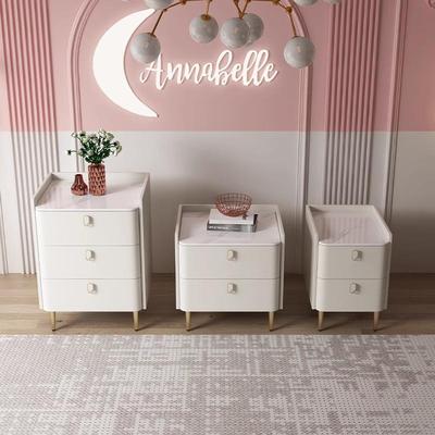 儿童实木床头柜简约现代轻奢男女儿孩公主房奶油风小型超极窄收纳