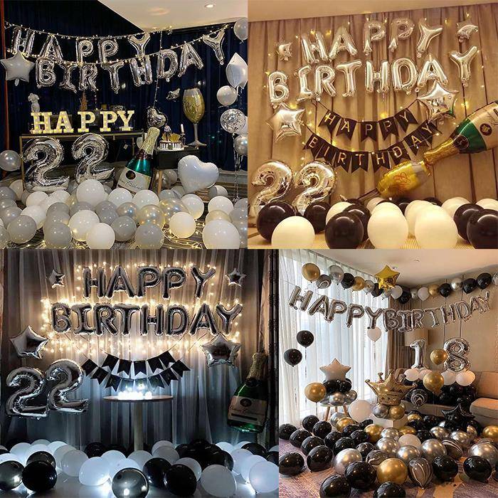 生日快乐party成人浪漫情侣派对布置套餐铝膜气球字母装饰用品