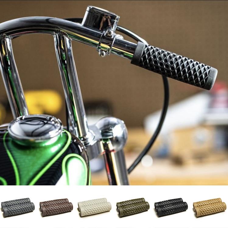 复古机车摩托改装chopper博格钜云22mm华夫格手把套 手把胶