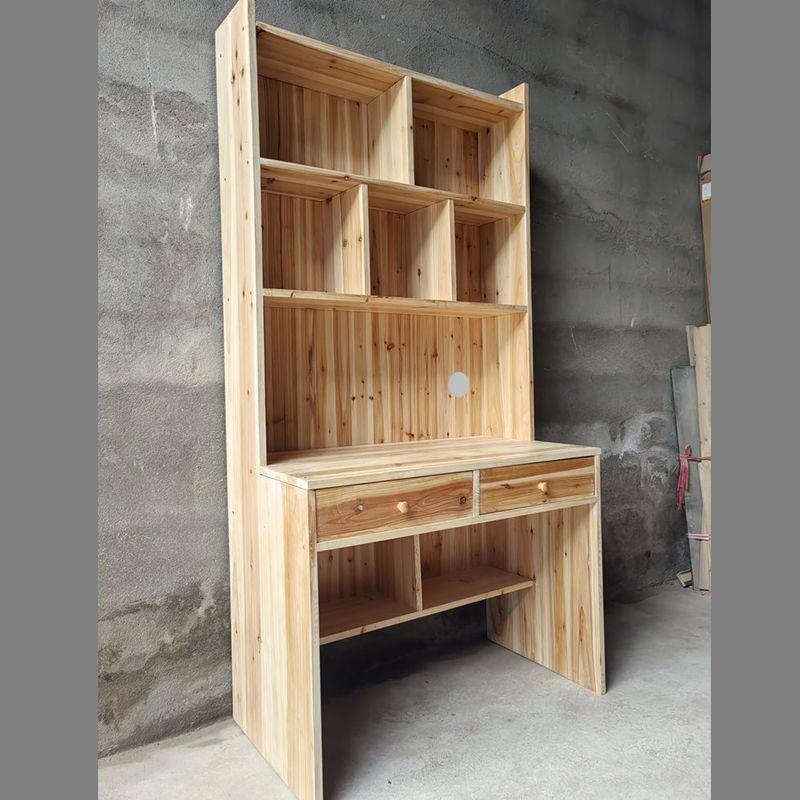 实木学生书桌柜组合一体台式家用简约写字儿童学习电脑桌定做X2