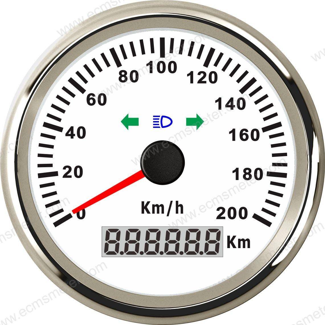 ECP汽车摩托车电动车用GPS带远光灯左右转向灯200KM/H速度里程表