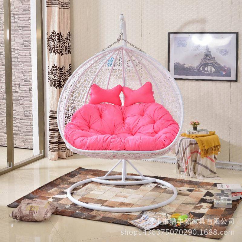 双人吊篮椅PE藤编户外吊篮阳台秋千室内摇椅成人鸟巢藤椅