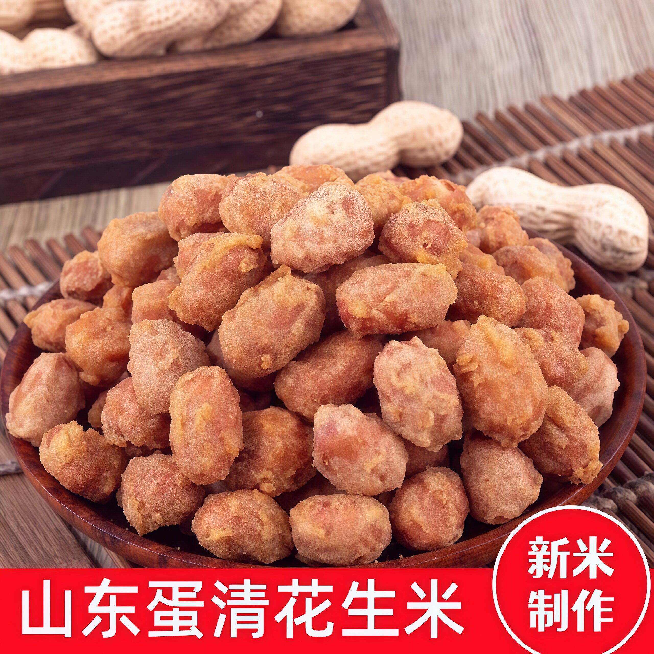 香酥油炸蛋清花生临沂特产脆皮花生米下酒菜休闲小零食小包装