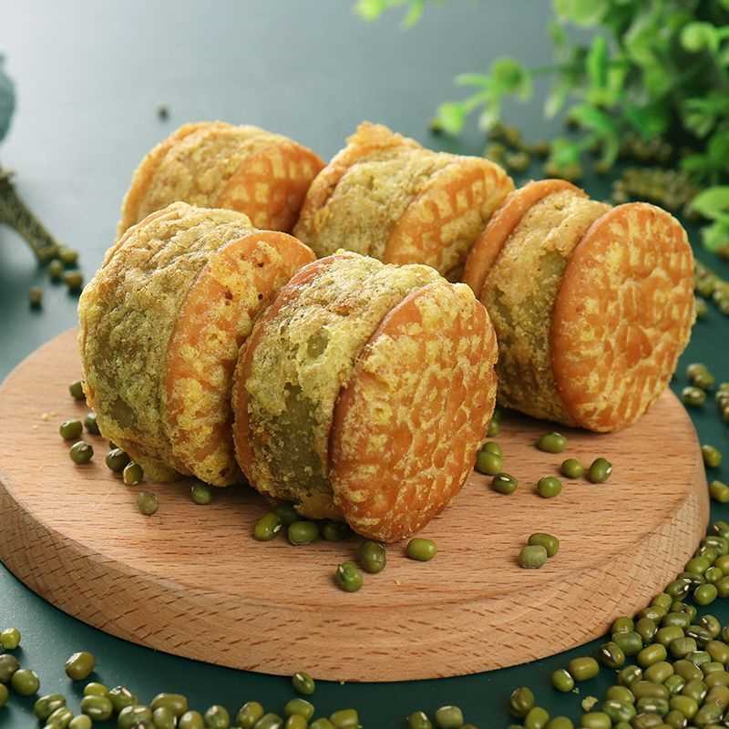 绿豆饼板栗酥饼传统老式绿豆糕点心零食小吃独立包装整箱批发特价