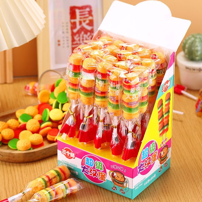 汉堡橡皮糖果汁软糖棒棒糖qq软糖汉堡串网红摆摊零食儿童糖果批发,零食/坚果/特产,传统糖果,淘宝优惠券,粉丝福利购,淘宝优惠卷