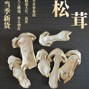 正宗野生雪山松茸干货云南香格里拉松茸菌菇干片新鲜野生菌煲汤