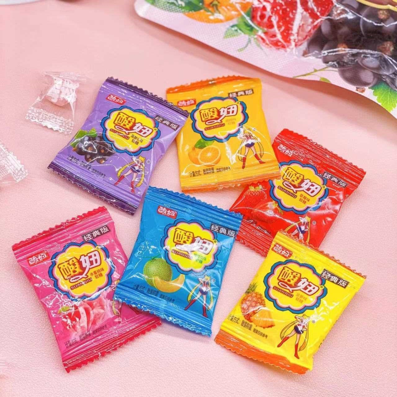 酸妞软糖8090混合怀旧水果味小零食网红童年糖果高颜值休闲解馋