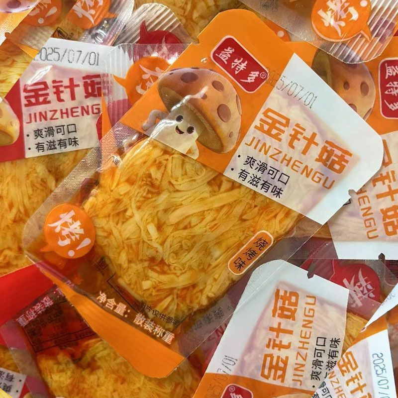 香辣金针菇新鲜菇类宿舍即食红油零食休闲下饭菜解馋小零食小包装