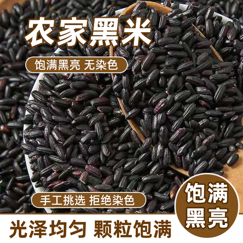 东北黑米新米正宗农家五谷杂粮粗粮黑米大米营养早餐熬粥煮饭食用