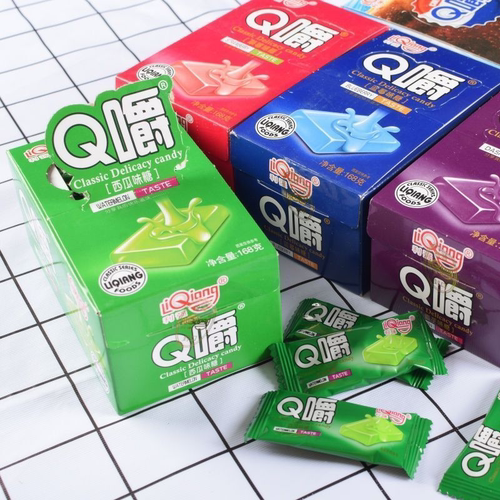 利强Q嚼整盒168克多种口味水果糖酸甜奶糖休闲糖果糖球批发