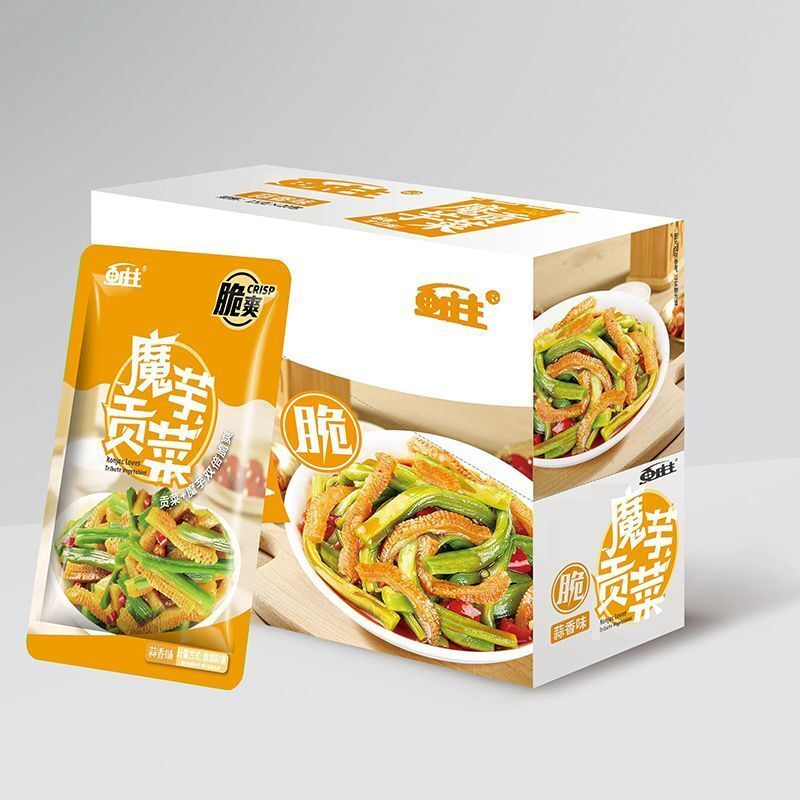 鱼庄主魔芋贡菜素毛肚即食蔬菜干辣味零食批发解馋零食贡菜小吃