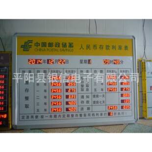 专业生产邮政储蓄LED电子利率牌汇率屏利息表月利率年利率表