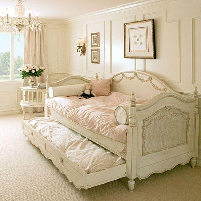 美式复古雕花实木儿童沙发床多功能公主沙发床拉伸欧式沙发床