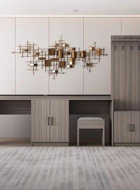 宾馆家具电视柜标间组合床红色家具床头柜全套宾馆电视柜