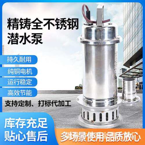 S304不锈钢污水潜水电泵220V/380V耐腐蚀不锈钢潜水污水泵