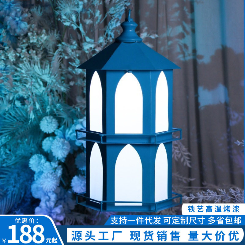 婚庆道具发光灯塔婚礼风灯海洋现场装饰新款布置商场铁艺创意摆件