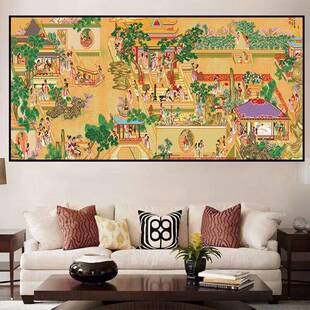 汉宫春晓图十字绣2023新款印花大幅线绣月光孔雀十字绣自己绣