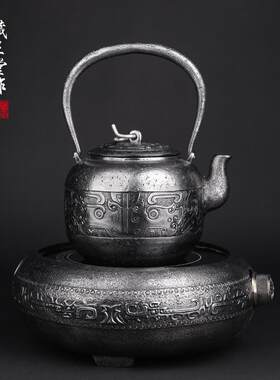 仿日式复古砂铁壶无涂层大容量铁壶家用泡茶壶电陶炉套装家用茶壶