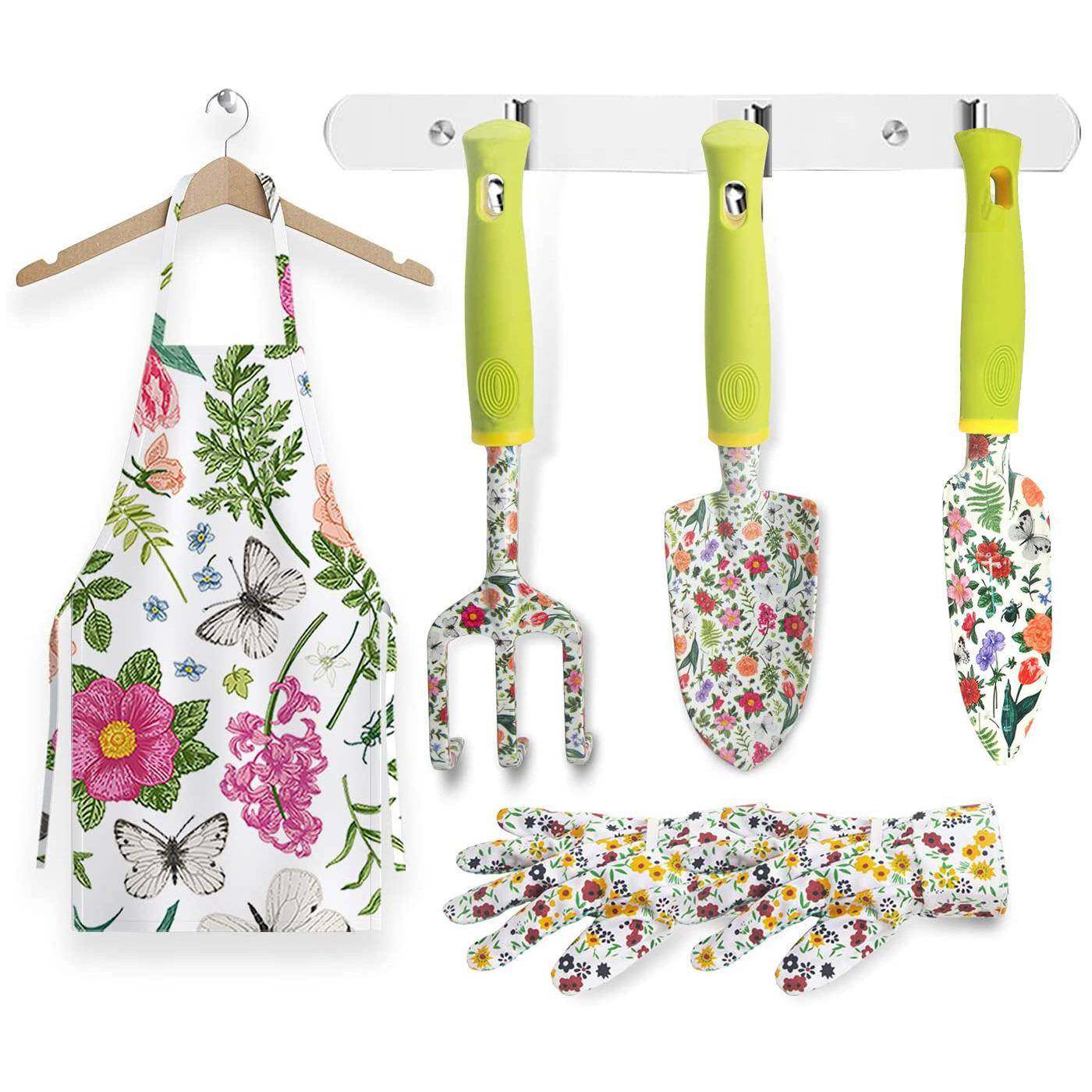 新款园艺用品除草花园工具套装印花手套种花园林工具套装