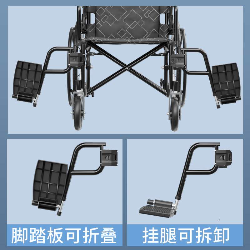 铝合金大轮轮椅折叠轻便小型老年人瘫痪专用出行代步手推车