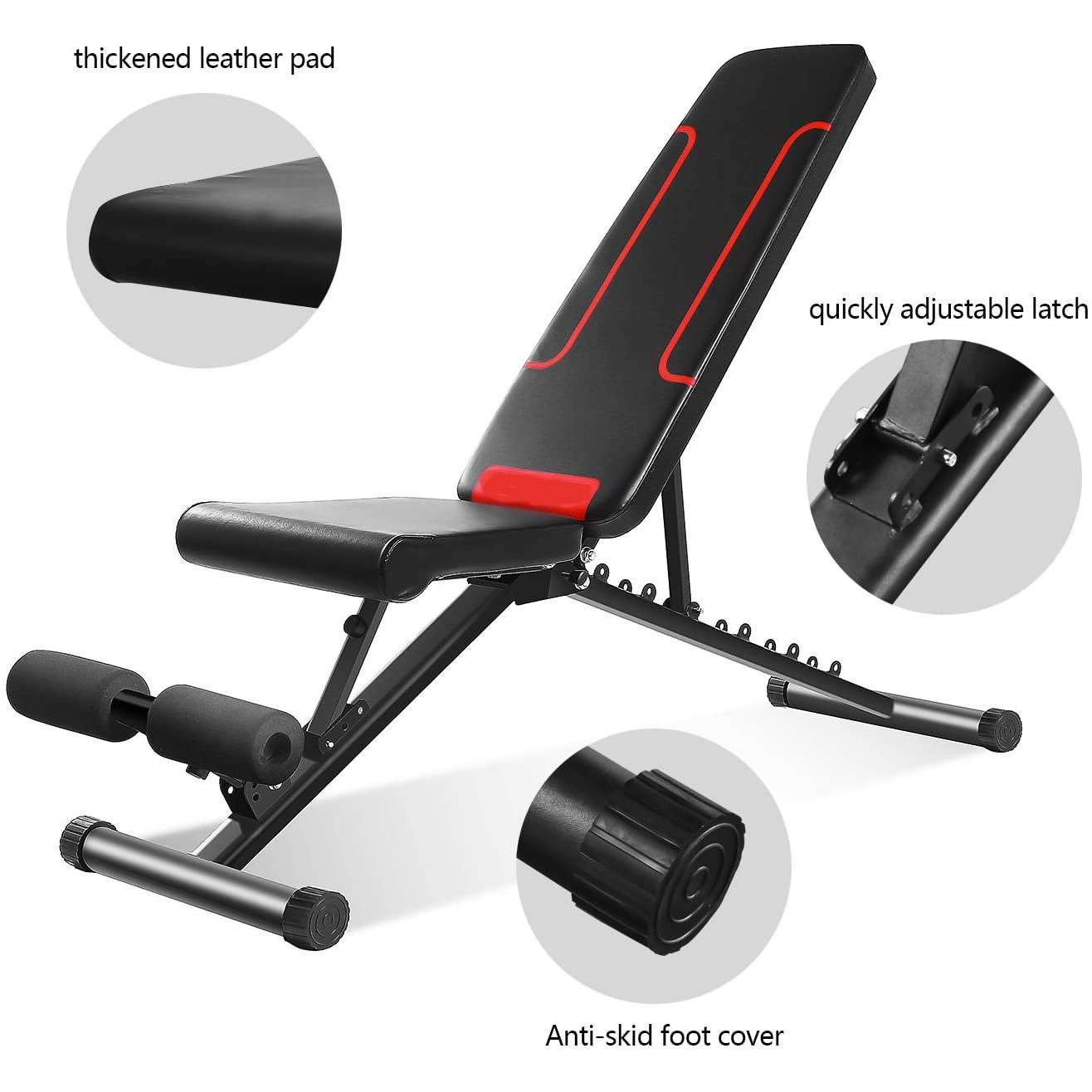 产地可折叠锻炼腹肌家用小飞鸟哑铃凳调节仰卧板腹肌板健身椅