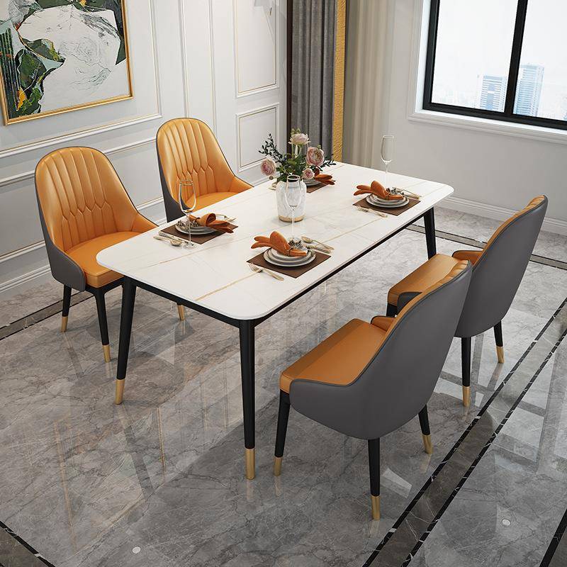 意式岩板餐桌椅组合家用小户型饭桌北欧极简大理石餐桌简约现代