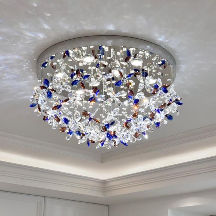 法式中古风主卧室灯水晶吸顶灯感客厅灯设计师款书房儿童房灯