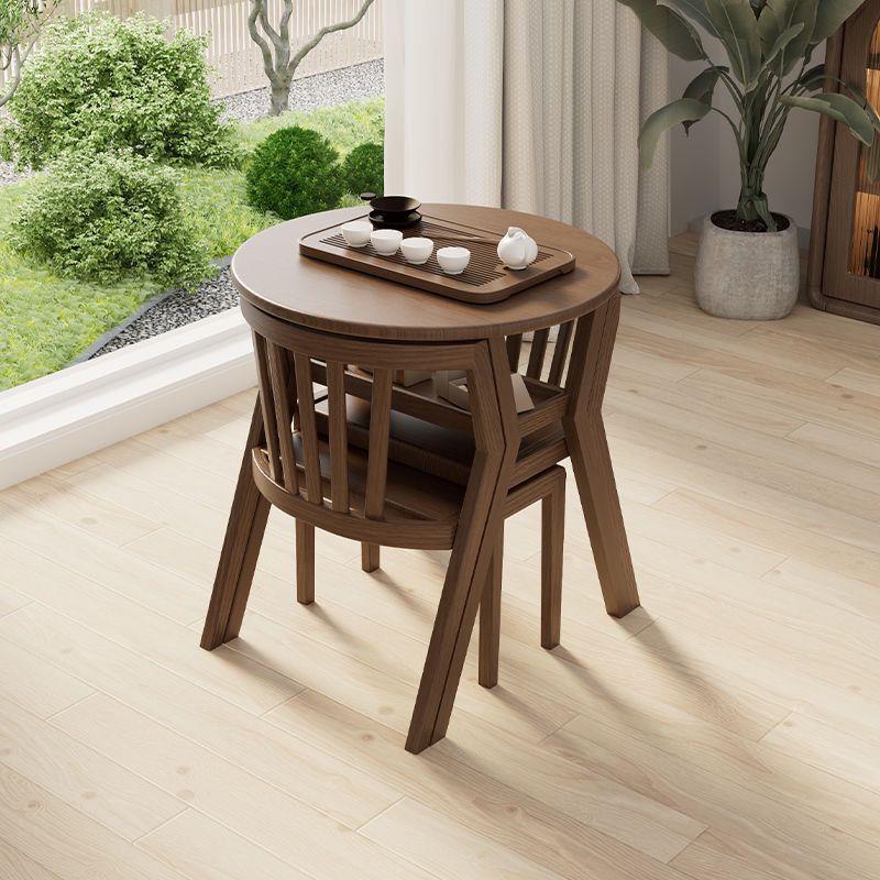 阳台休闲桌椅三件套实木套装茶桌一桌二椅组合圆桌小型喝茶小茶几