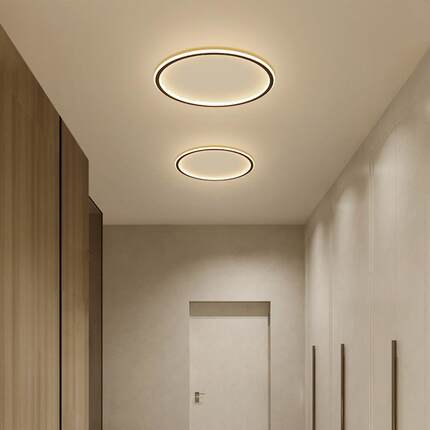 过道灯门厅入户灯简约现代北欧走廊灯LED吸顶灯圆形玄关超亮阳台